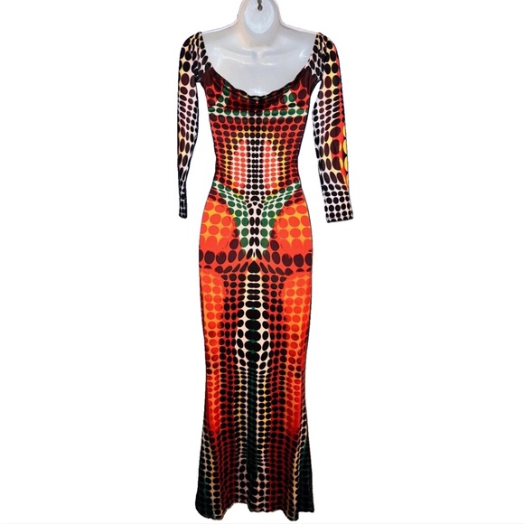 John Paul Gautier Design Optical Illusion Mod Dot Dress - Picture 2 of 9